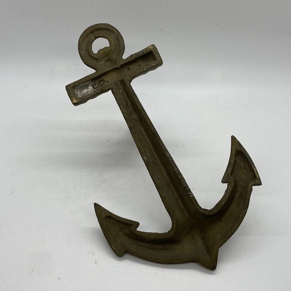 Vintage NAUTICAL SOLID BRASS Anchor Wall Hook - Picture 3 of 3